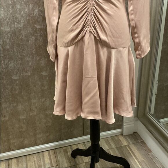 Zimmermann 100% viscose Elegant Pink Long Sleeve ruched Dress, S - Picture 7 of 13